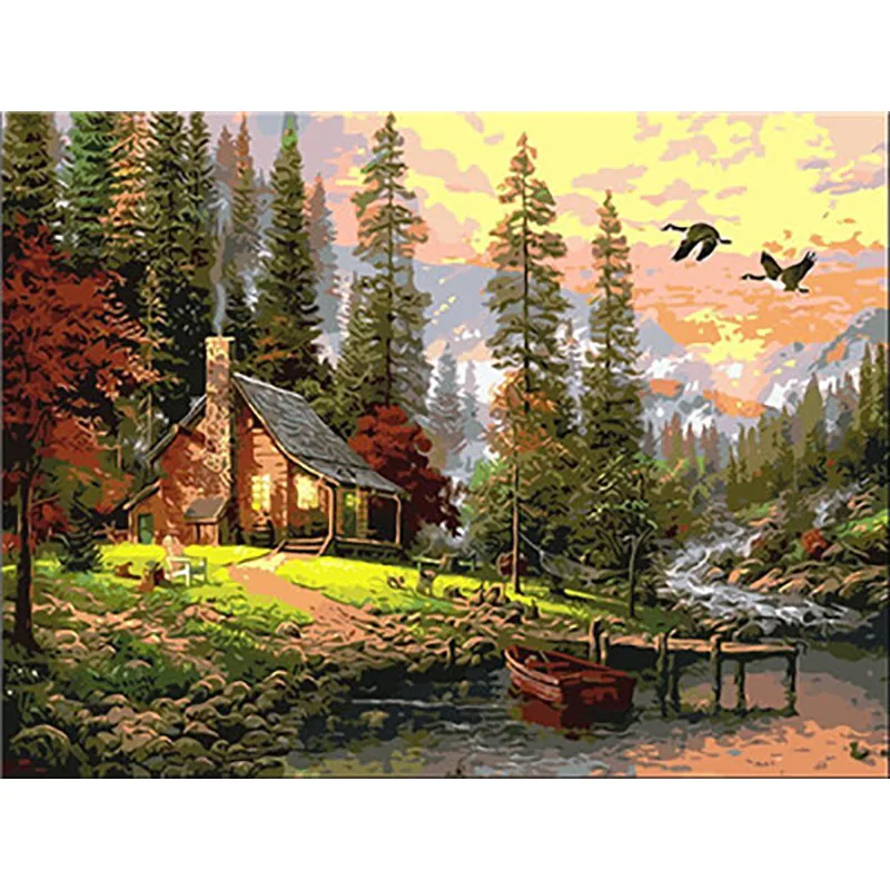 paint by number 17 Пейзаж маслом по номерам Schilderen op Nummer Раскраска по номерам Lienzos пронумерованные картины, Peinture Par Num Ro - Цвет: paint by number 17
