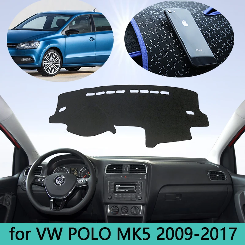 

Car Dashboard Avoid Light Pad Instrument Platform Desk Cover Mats Carpets For Volkswagen VW POLO MK5 6R 6C 2009~2017 decoration