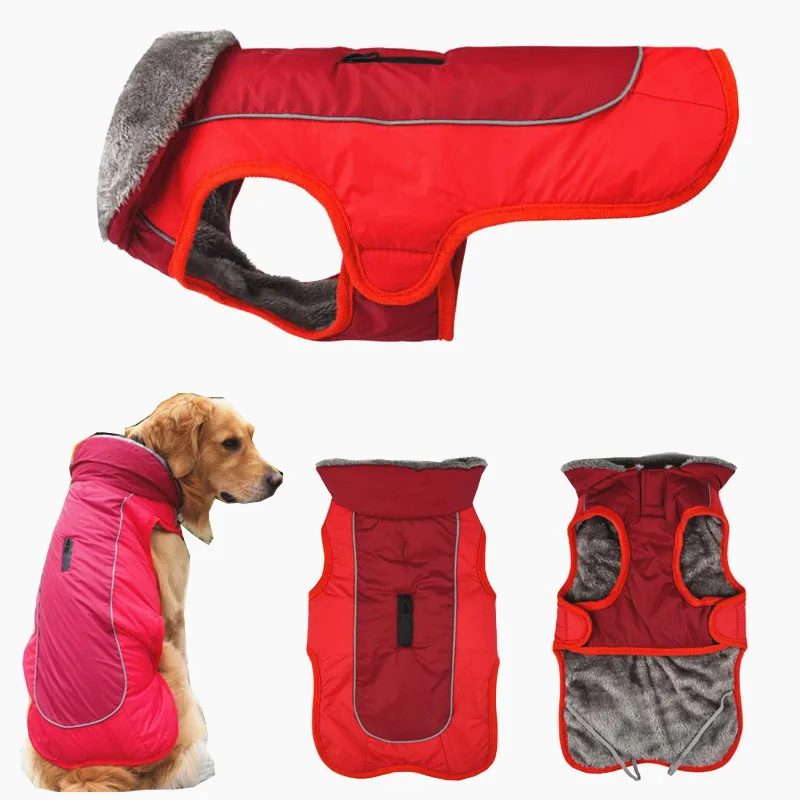 Одежда для собак зимняя водонепроницаемая уличная куртка утепленная теплая