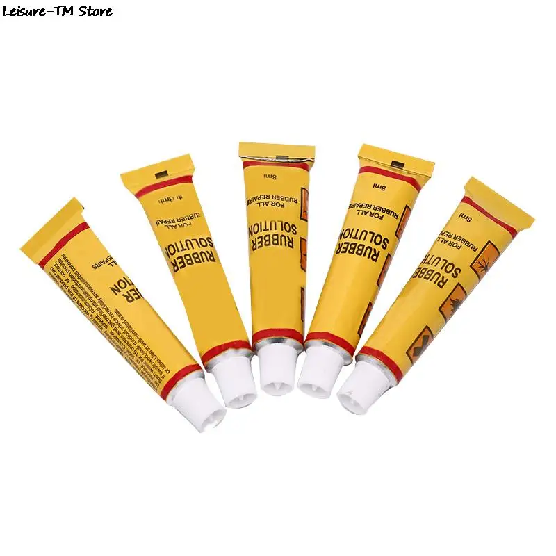 

5Pcs 8ml Adhesive Glue Cement Rubber Inner Tube Repair Puncture Cold Patch Solution kit Bicycle Repair Tool Bike Glue