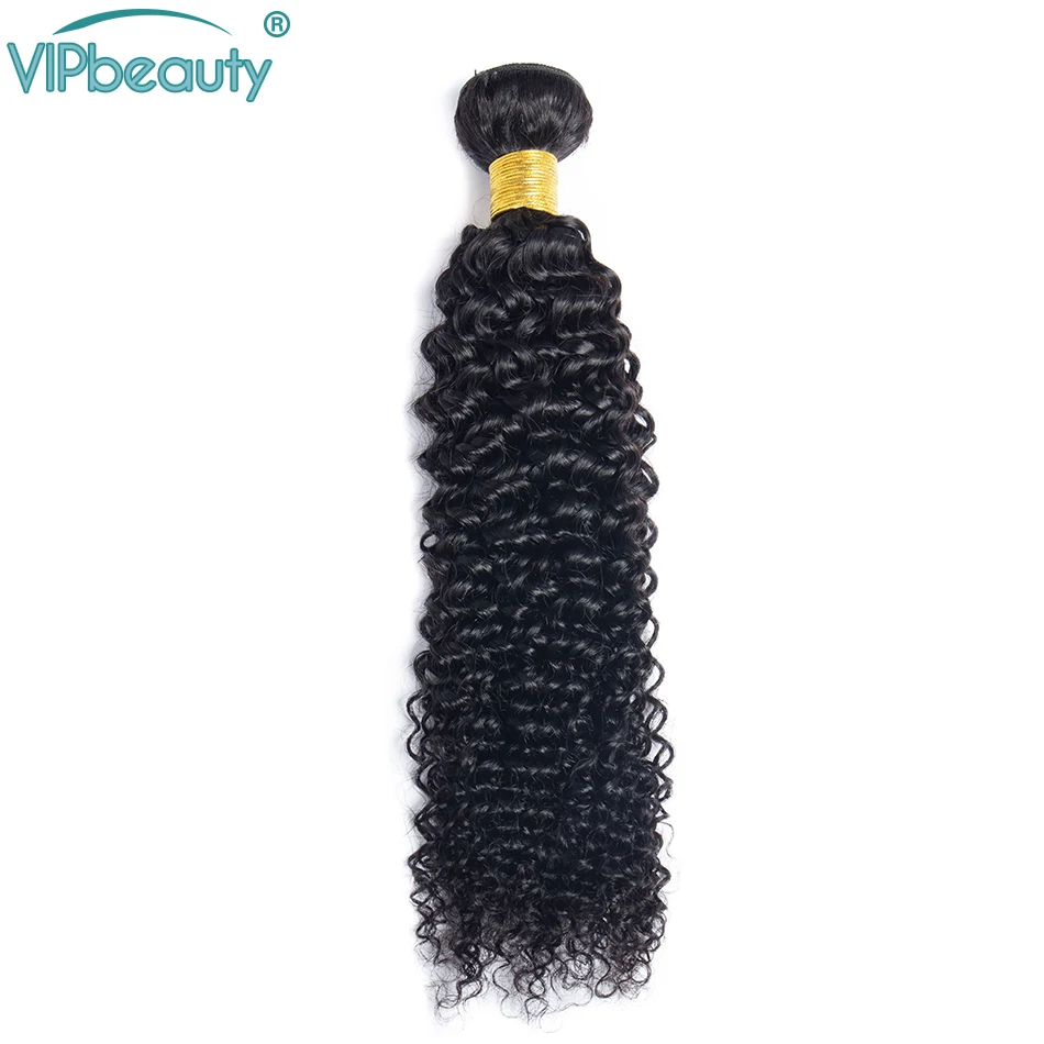 Vipbeauty кудрявые пучки вьющихся волос с фронтальной шнуровкой Remy бразильские человеческие волосы для наращивания 10-28 дюймов натуральный цвет
