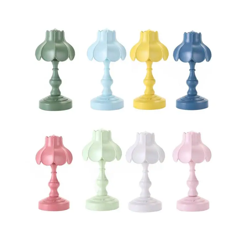 

Table lamp European style mini night light nostalgic retro style rechargeable table lamp bedroom bedside LED eye protection lamp