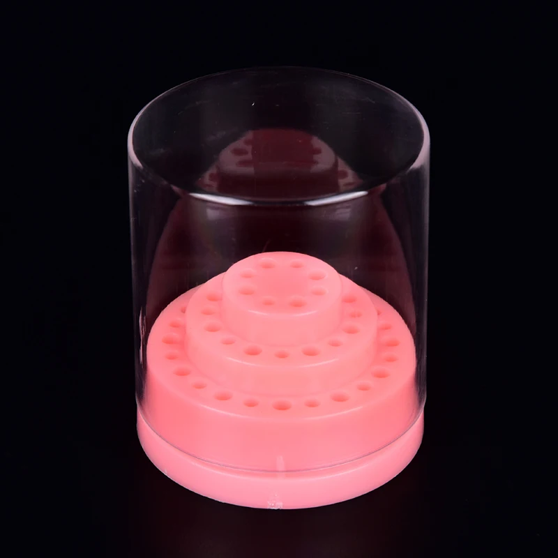 

1PC 48Hole Pink Organizer Manicure Storage Box Displayer Nail Drill Bit Holder Stand