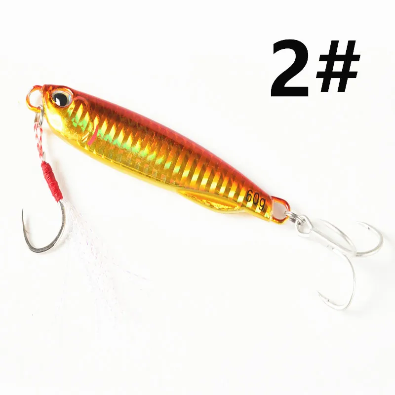 

6pcs/lot 10G 15G 20G 30G 40G 60G Lead Metal Jig Assist Hook Artificial Bait SeaBass Fishing Shore Drag Jigging lure Isca pesca