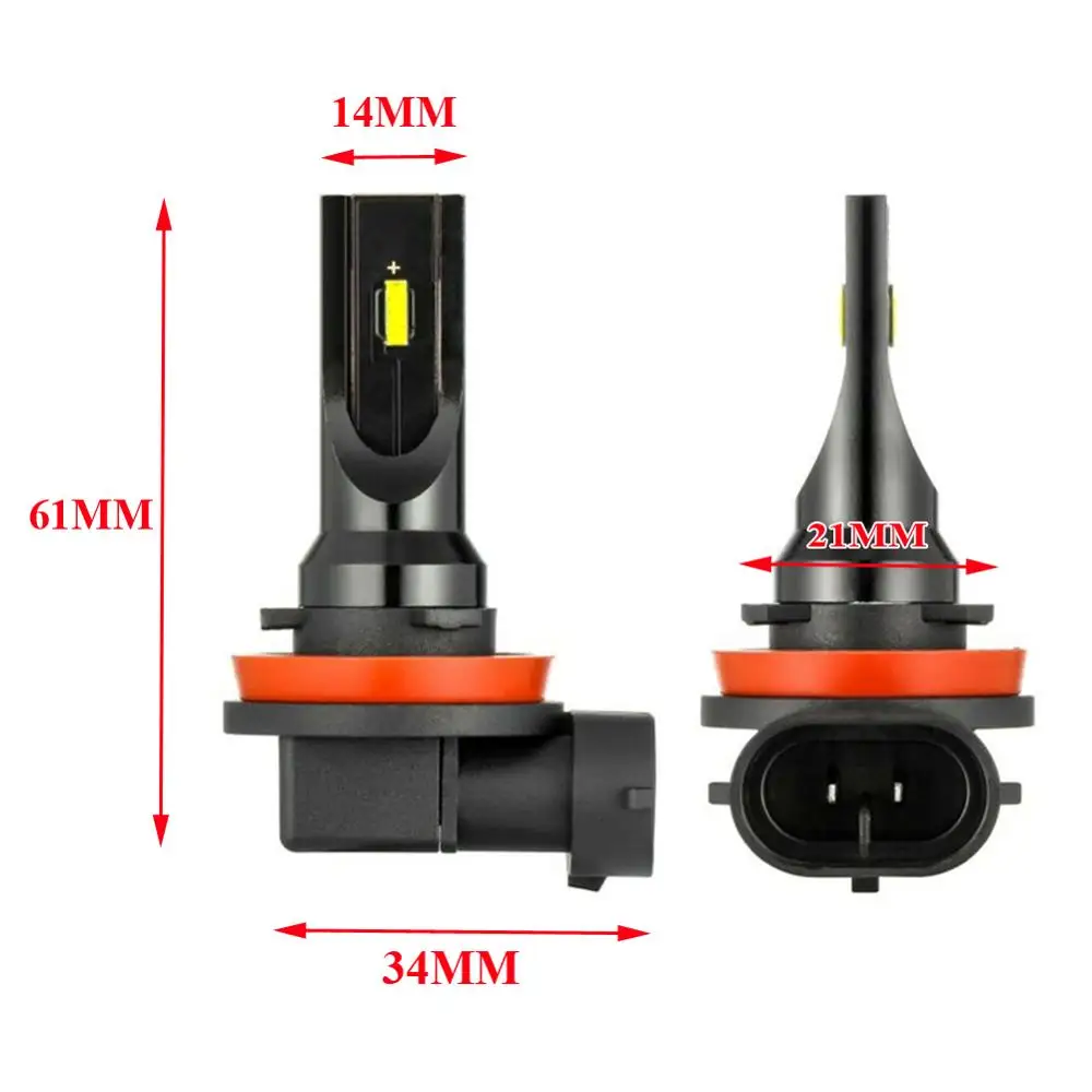 

IP65 Waterproof 2PCS H11 H8 LED Fog Light Conversion Kit Bulb High Power 1860 LED Chips 6000K 100W Headlight carro Wholesale CSV