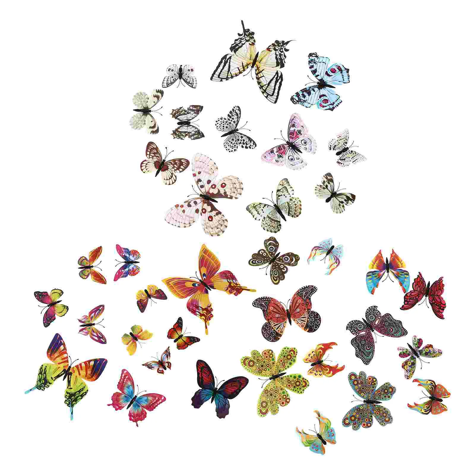 

72 шт., магнитные наклейки на холодильник в форме бабочки