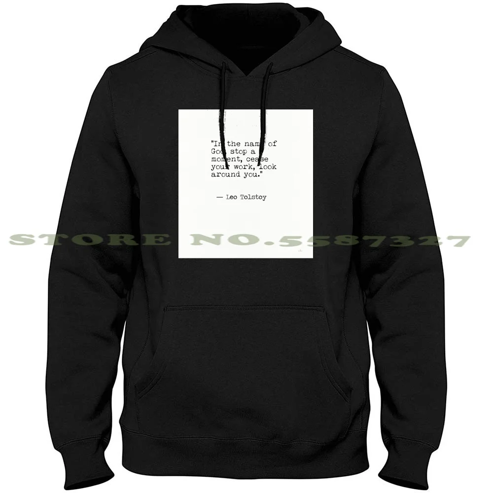 

Leo Tolstoy...In The Name Of God. Streetwear Sport Hoodie Sweatshirt Books Literature Inspirational Poetry Poem Lovers French