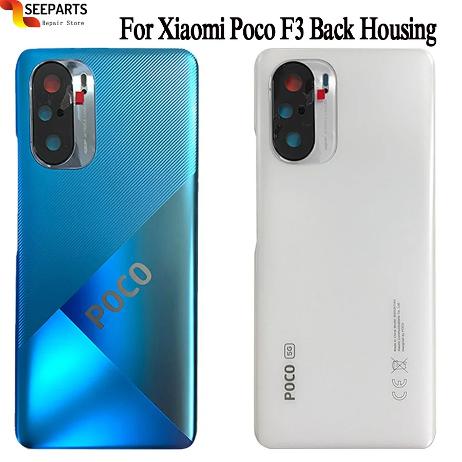 

Оригинальное стекло для Xiaomi Poco F3 задняя крышка батарейного отсека заднее стекло Poco F3 Крышка батарейного отсека Корпус с объективом камеры