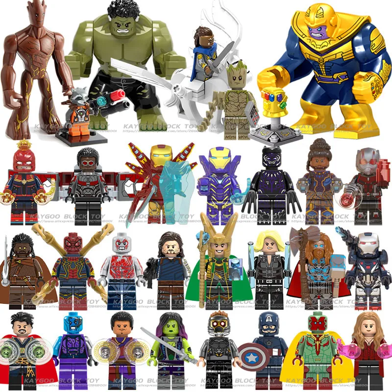 31pcs 34 шт./лот, строительные блоки Marvel, супергерои, Мстители, DC, Человек-паук, Бэтмен, Железный человек, танос, Тор, модели, набор кирпичей, детская игрушка - Цвет: 31pcs