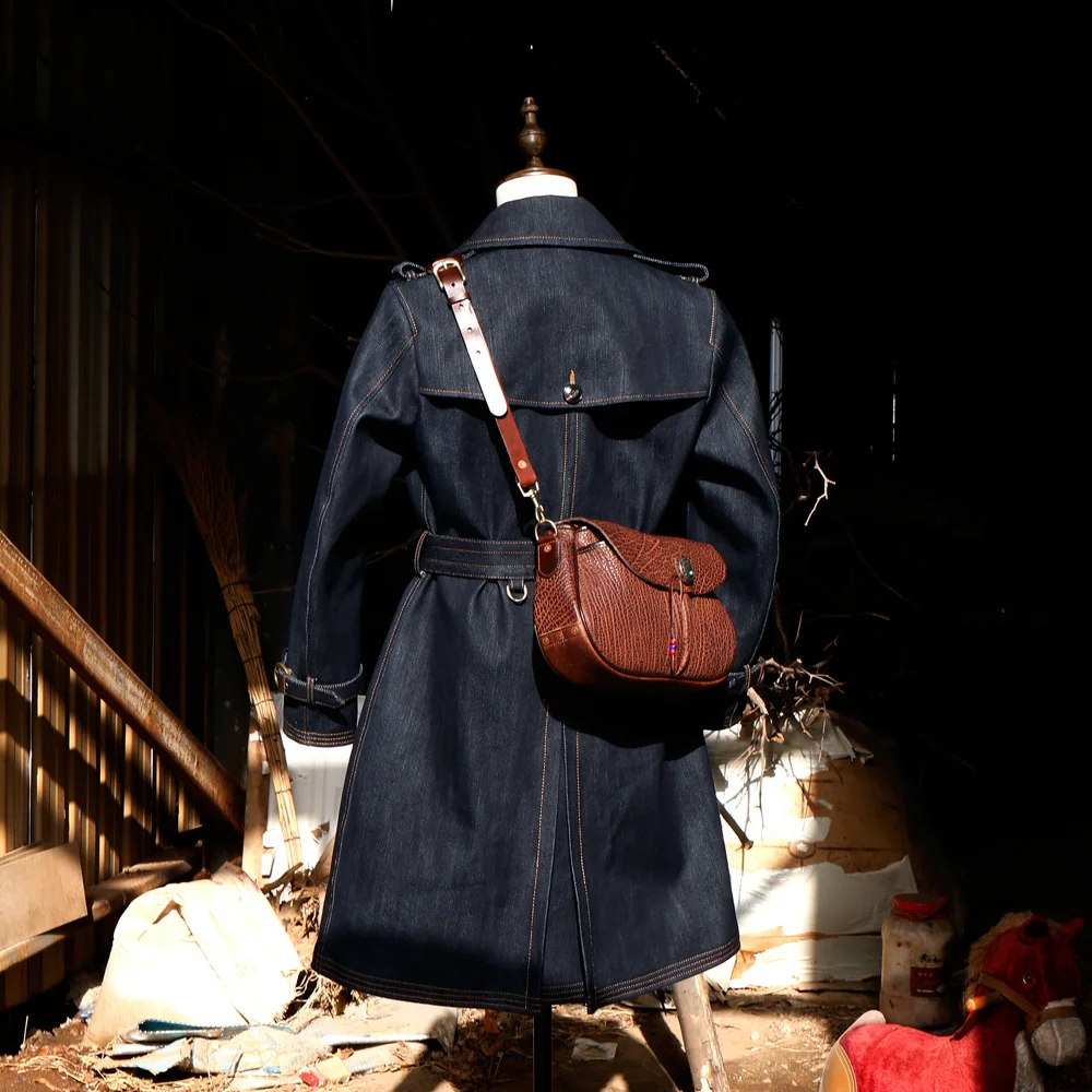 

CDJ-51 Cidu US Size Genuine Waterproof 22oz Canvas Trench Coat Wax Vintage Looking Rider Jacket