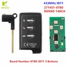 KEYECU умный дистанционный ключ с 3 кнопками 433 МГц ID71 271451-0780 DENSO 14ACA для Subaru Forester Impreza Legacy 2007-2014 PN: 88835AG010