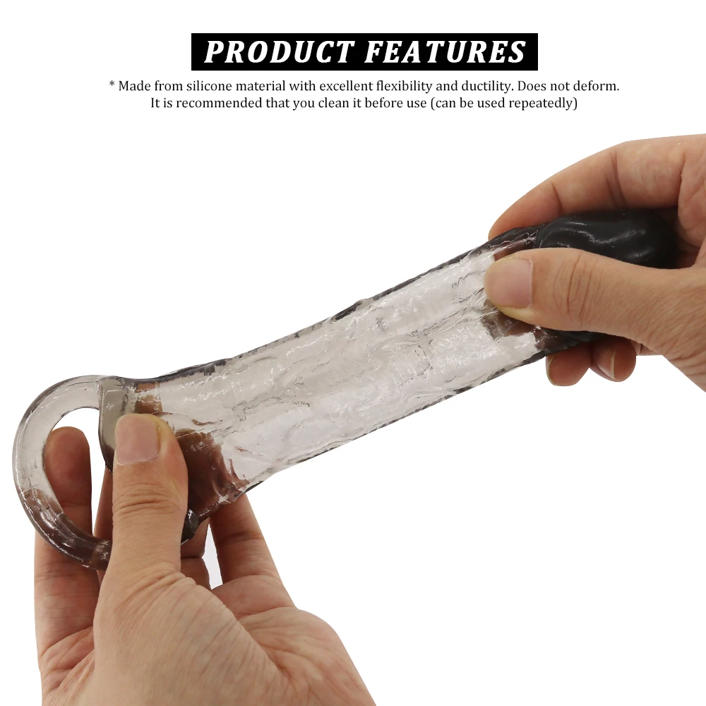 

Penis Sleeve Silicone Crystal Cock Ring Penis Extender Enlarger Delay Ejaculation Vagina Stimulate Sex Toys For Men