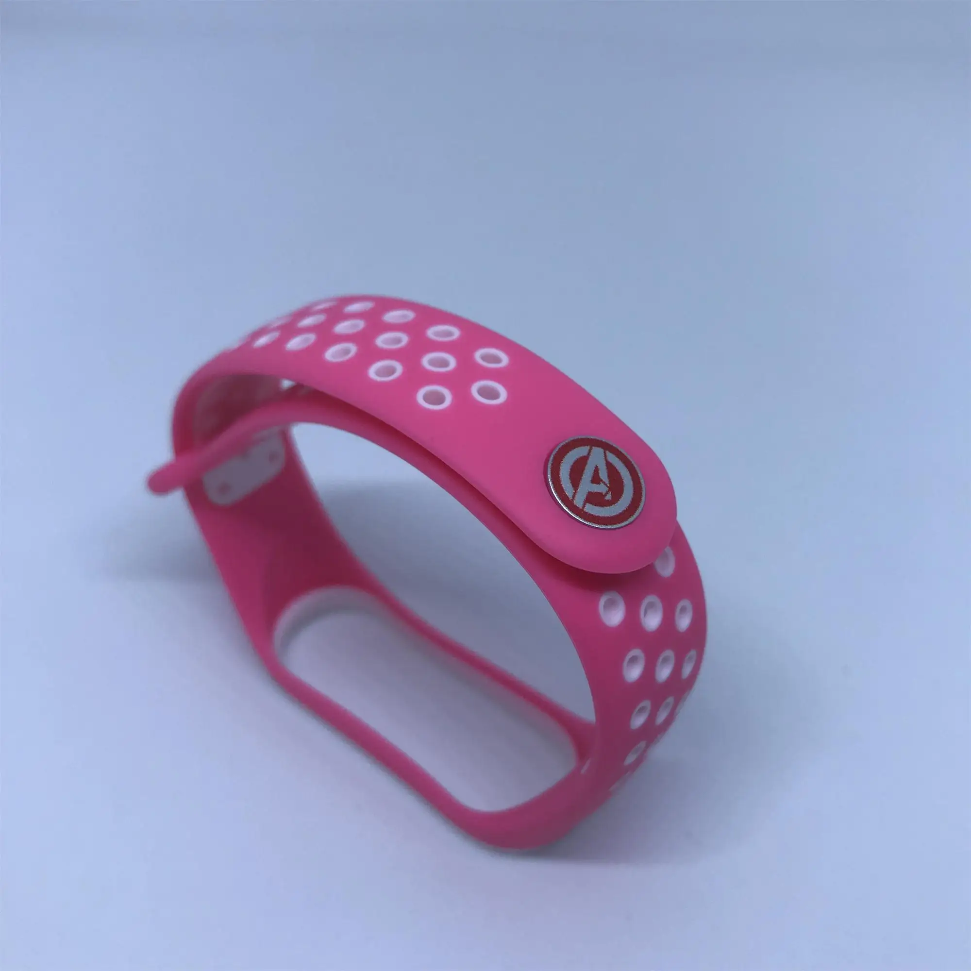FIFATA NEW The Avengers Silicone Watch Strap For Xiaomi Mi Band 4 Xiaomi Mi Band 3 Smatr Watch Wristband Replace Accessories - Цвет: Pink White-A