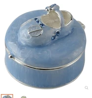 veroni creative gift jewelry storage box blue glaze with diamond table top ornaments factory direct export exploded hot sales