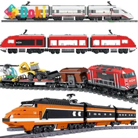 rc railway train transport series building blocks compatible high tech city remote control high speed rail kid bricks toys