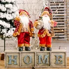Стоячий Санта-Клаус, Рождественская фигурка, кукла, мешок, подарки, праздничное украшение, рождественские украшения, аксессуары Рождественский эльф кукла