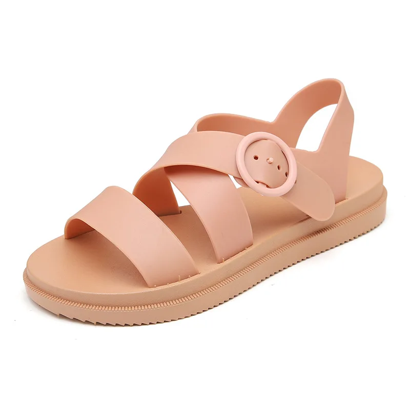 

Сандалии-желе женские, однотонная Удобная пляжная обувь, Нескользящие, массивные, F54, лето