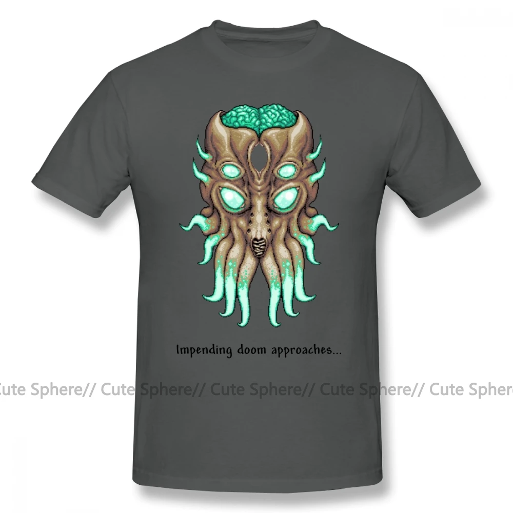Футболка Terraria, футболка Terraria Moon Lord, короткие рукава уличная одежда, футболка, большая футболка из 100 хлопка, отличная графическая футболка - Цвет: Dark Grey