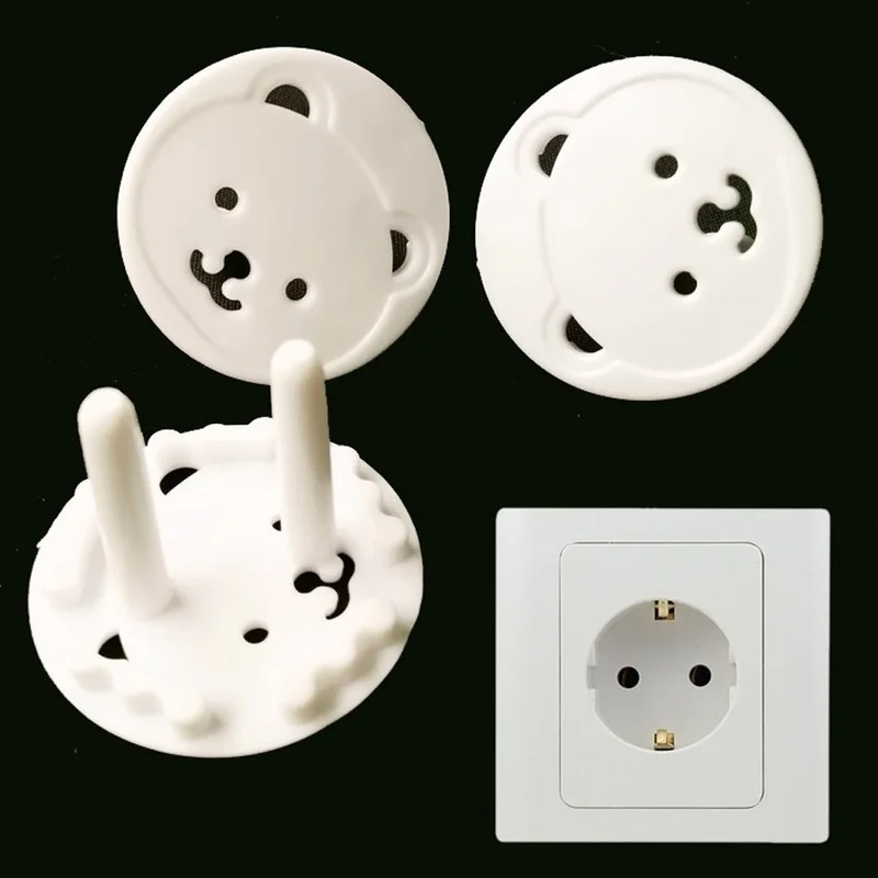 

10pcs Baby Safety Rotate Cover 2 Hole Round European Standard Children Against Electric Protection Socket Plastic Security Locks