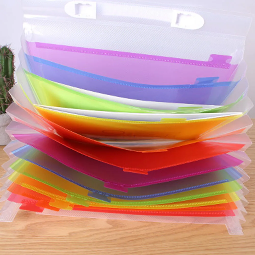 

Новинка, хит продаж, расширяющийся кошелек, портативный, 13 карманов, многослойная папка, Офисная сумка для хранения органа, для домашнего оф...