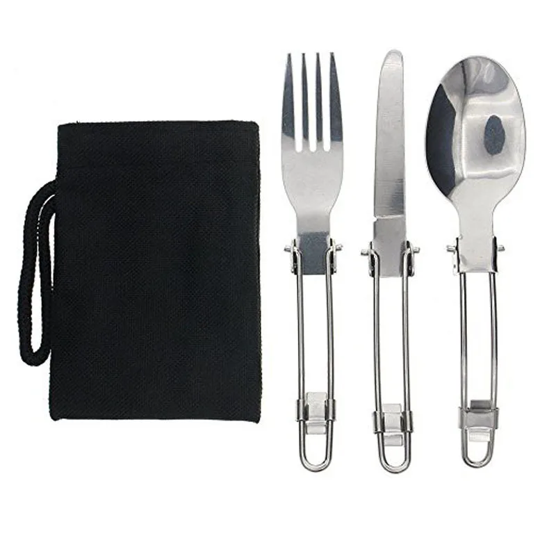 3 шт./компл. столовая посуда из нержавеющей стали набор складной портативный