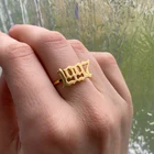 Нержавеющая сталь золотое кольцо в готическом стиле год рождения кольца для мужчин и женщин 1995 1996 1997 1998 1999 свадебного номера ювелирные Bague Femme