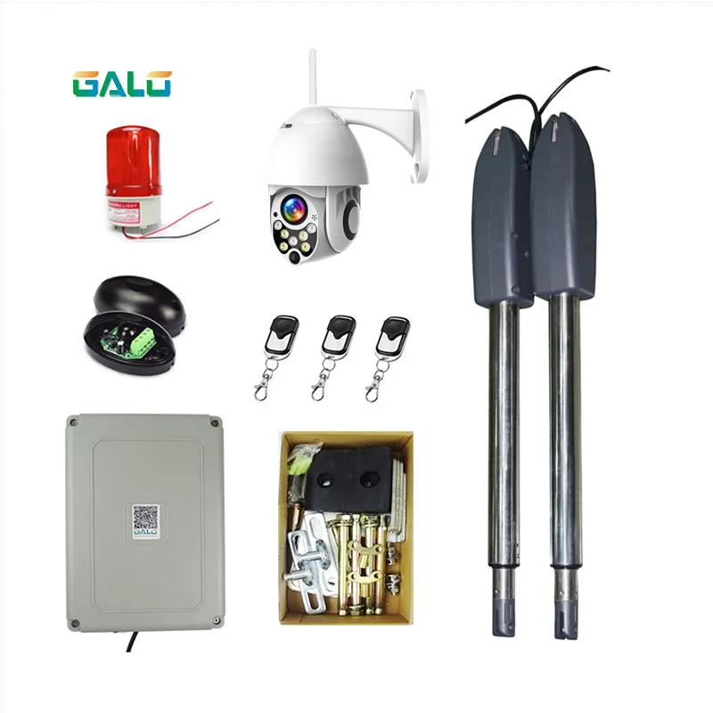 Outdoor camera Открывалка для распашных ворот привод PKM-C02 400 кг на лист Авто сверхмощный Полный комплект с 1080P Беспроводная ip-камера на открытом воздухе опционально - Цвет: Outdoor camera