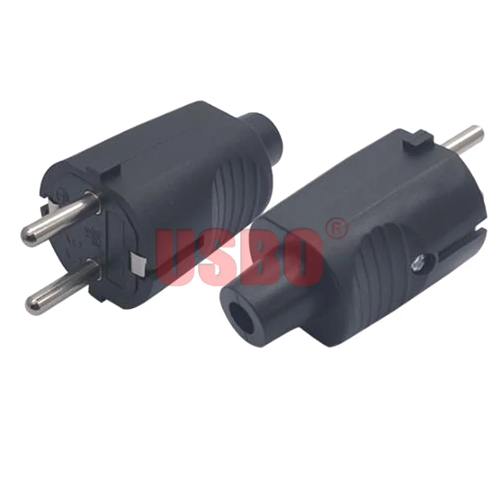 plug Поставка Черного ПВХ 16A 250 в ЕС(Германия) Французский Россия разъем питания(стандарт ЕС) кабель мужчин и женщин Съемная вилка подключения Тип-F - Цвет: plug