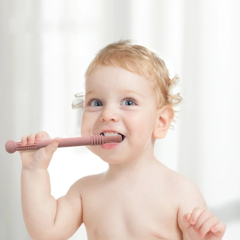 

Molars Baby Teether Safe Toys Toddle Teething Straw Silicone Chew Dental Care 24BE