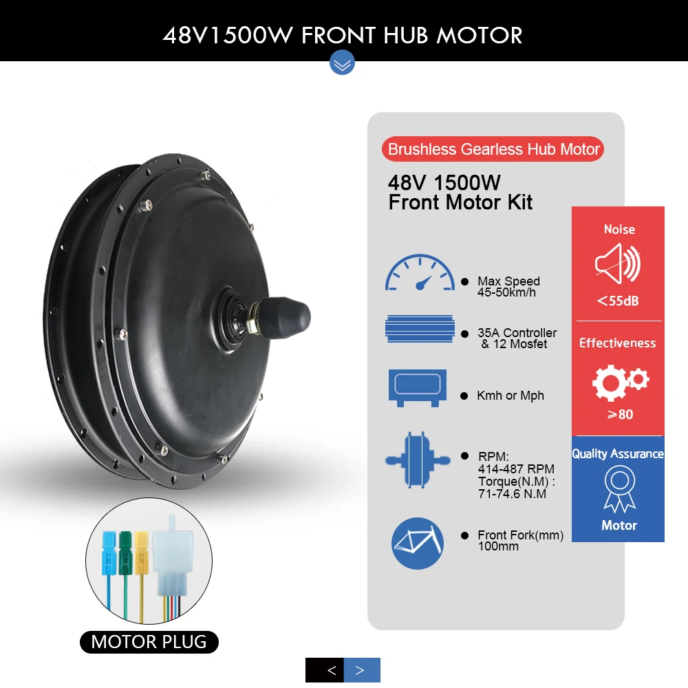 Verkauf Elektrische Fahrrad Conversion Kit Vorne Bürstenlosen Getriebe Hub Motor Rad 48V 1500W 20-29 Zoll 700C Räder Für Ebike Conversion Kit