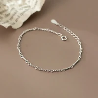 real 925 sterling silver twisted chain bracelets simple geometric knotted bracelet hypoallergenic jewelry for women