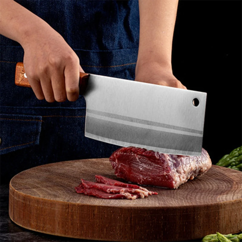 

Chinese Cleaver Handmade Chopper Chef 3cr13 Stainless Steel Knife Professional Kitchen Knives Meat Vege Slicer Chopping Knife