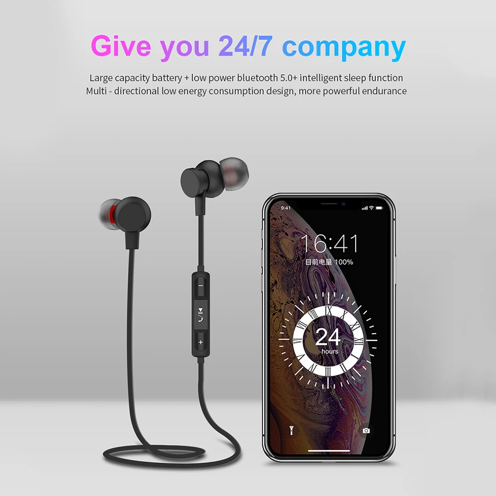 LB-T2 Bluetooth 5,0 магнитные Беспроводные наушники с нашейным ободом стерео HiFi наушники