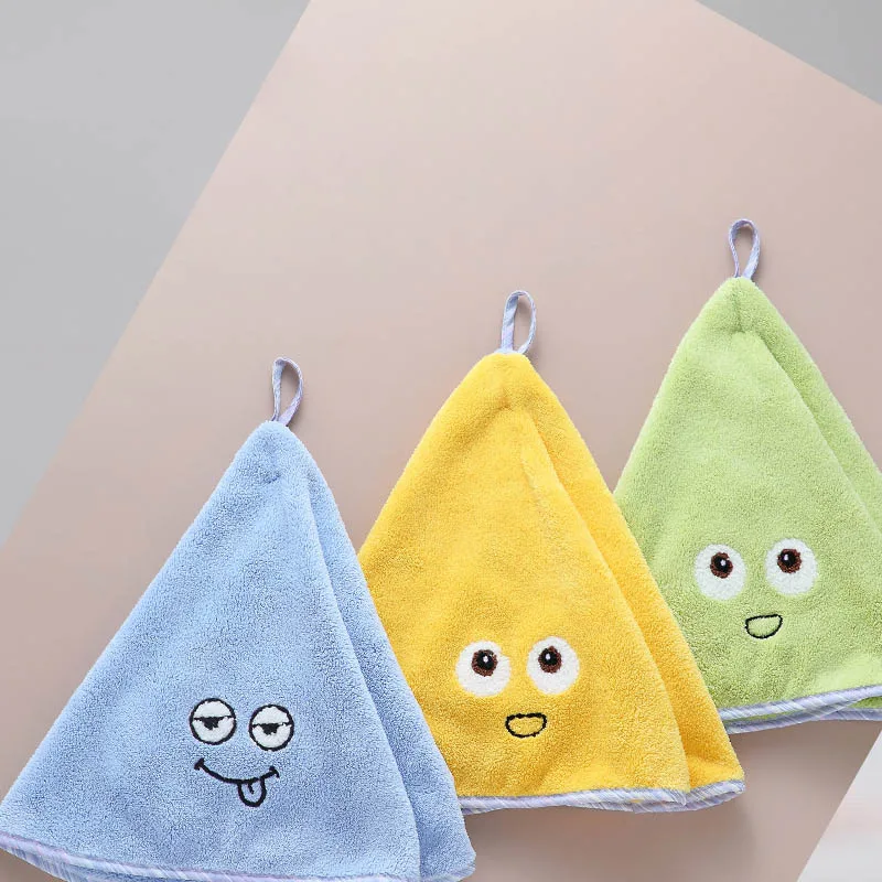 

Thick Soft Coral Velvet Hand Towel Cute Cartoon Absorbent Quick Dry Hand Towel Face Dry Hair Hanging Cleaning Cloth Kitchen Tool