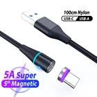 Магнитный кабель Micro USB Type C, зарядное устройство для iPhone, Samsung, Huawei, Xiaomi, магнитный USB-кабель, шнур для быстрой зарядки телефона, провод