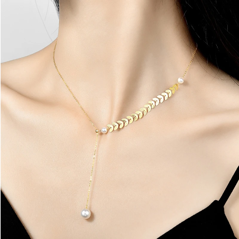 NYMPH изящное ювелирное изделие Настоящее 18 К Золотое ожерелье натуральный