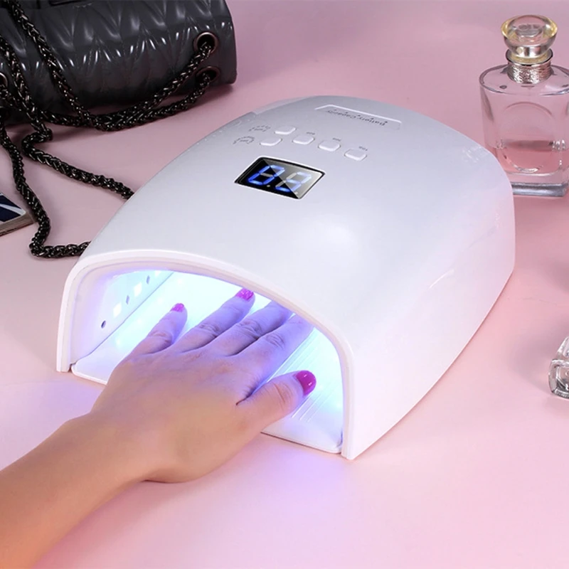 

48W Rechargeable Dryer Quick-Drying Portable Resin Curing Light with Wireless LCD Display 5 Timer Settting UV LED Lamps