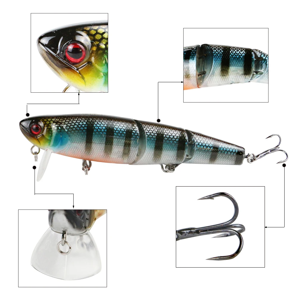 AI-SHOUYU 1PCS New Style Minnow Fishing Lure 110mm/20g 3 segment Lifelike Topwater Wobbler Fishing Lure For Sea Minnow Bass Pike