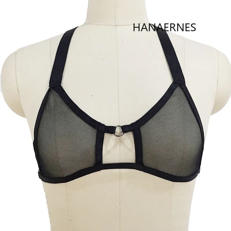 

Womens Black Harness Cupless Bra Lingerie Erotic Bondage Club Burlesque Dancer Goth Crop Tops Cage Harness Lingerie goth plus