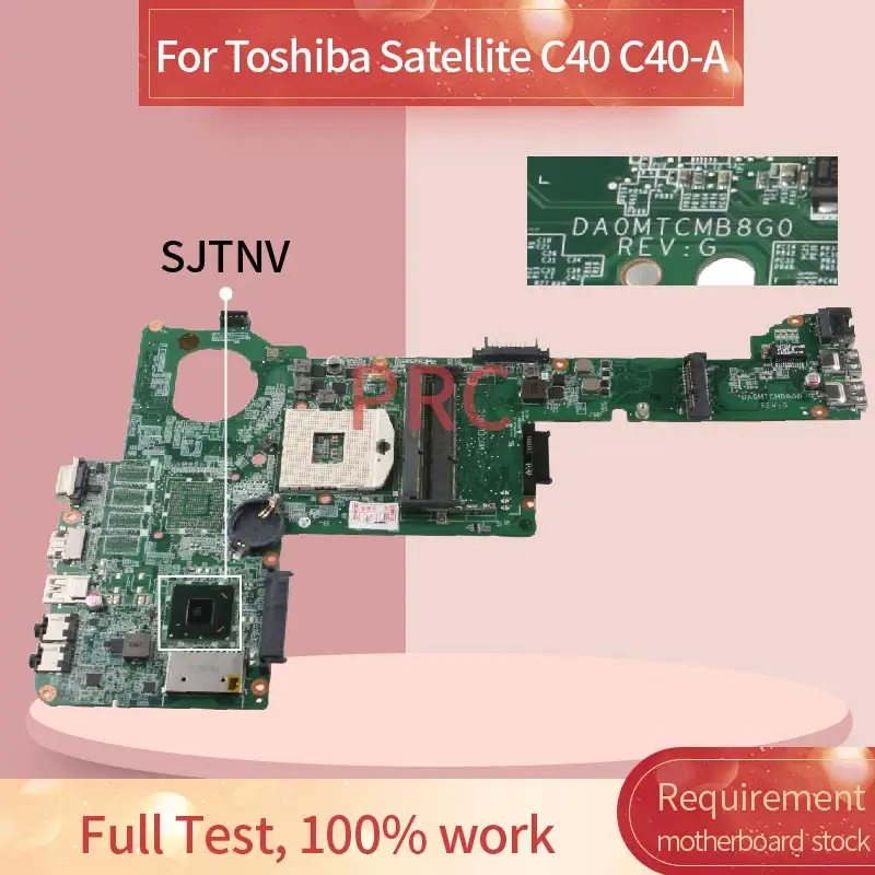 para Toshiba Satélite Notebook Mainboard Sjtnv Hm70 Ddr3 Computador Portátil Placa-mãe C40 C40-a Da0mtcmb8g0