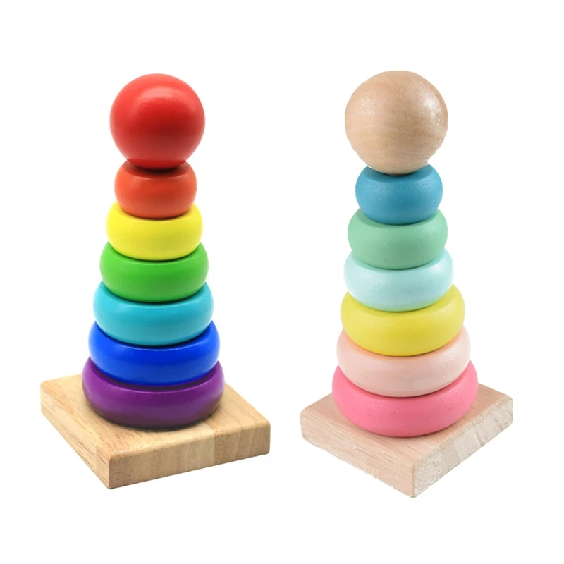 

Wooden Stacking Toy Shape Matching Game Geometric Building Block Brain Developmental Plugging Toy