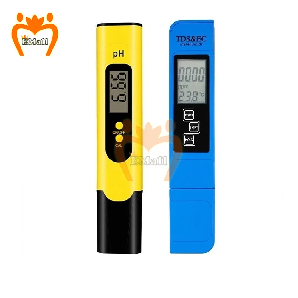 Цифровой измеритель TDS 2 шт. цифровой анализатор воды 0 0-14.0 ФЛЭШ-тест 0-м/мин и EC