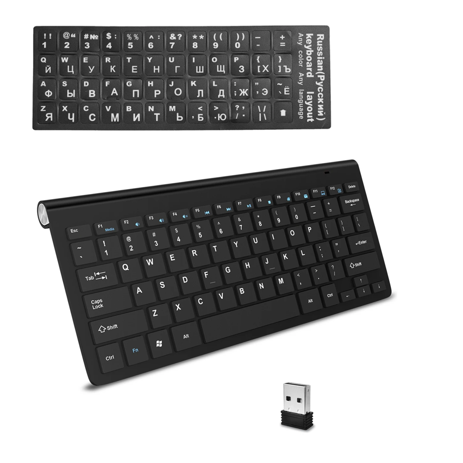 

Computer Wireless keyboard Portable 2.4G Wireless USB Keyboards Rubber keycaps Mini Ergonomic Noiseless keyboard For PC laptop