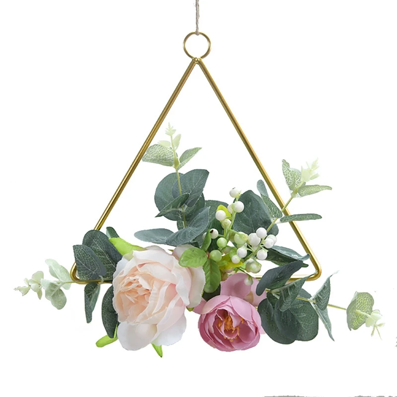 

Floral Hoop Wreath Set of 3 Hanging Garland Artificial Metal Ring Hoop Wreath for Wedding Nursery Wall Decor