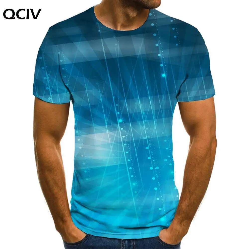 

QCIV психоделическая Футболка мужская забавная футболка с геометрическим рисунком синяя футболка с принтом Харадзюку аниме одежда с коротки...