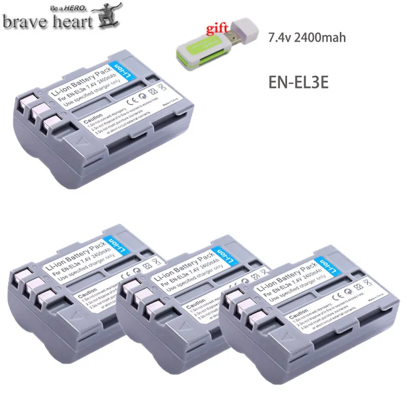 EN-EL3e RU EL3e ENEL3e 2400 мА/ч, Камера bateria Батареи AKKU+ ЖК-дисплей USB Зарядное устройство для Nikon D30 D50 D70 D70S D90 D80 D100 D200 D300 - Цвет: 4battery
