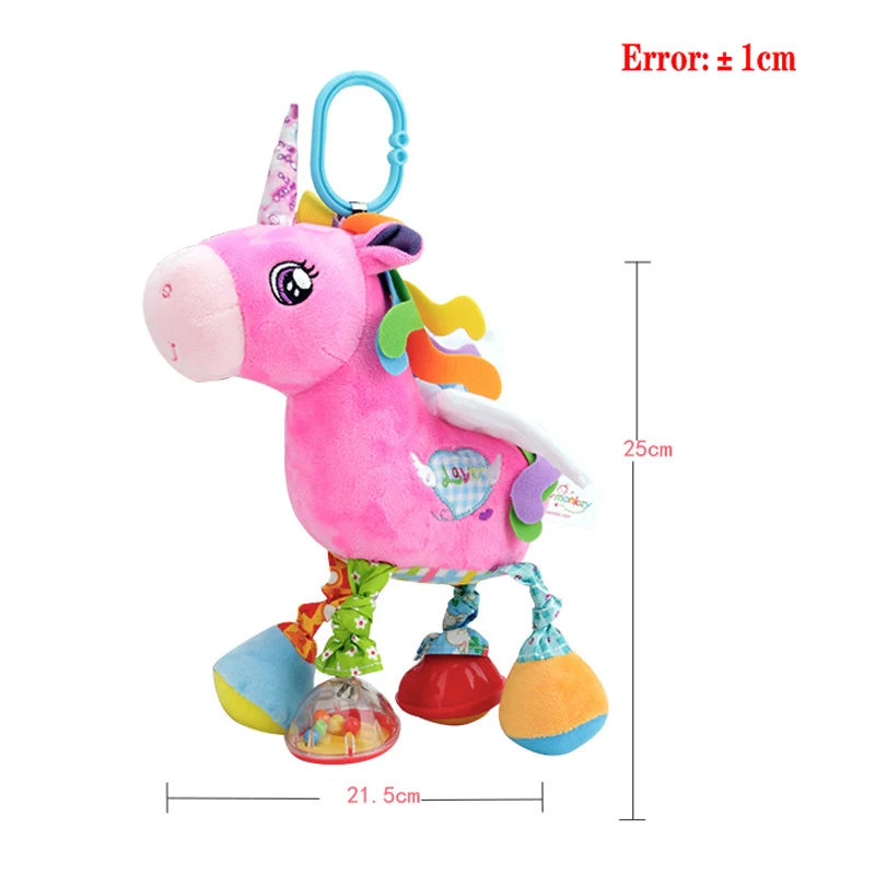 Подвесная погремушка для новорожденной коляски разноцветная Мягкая Плюшевая