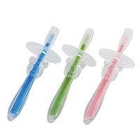 new listing baby toothbrush edible silicone soft healthy rubber training dental oral care brush tool remove milk dirt