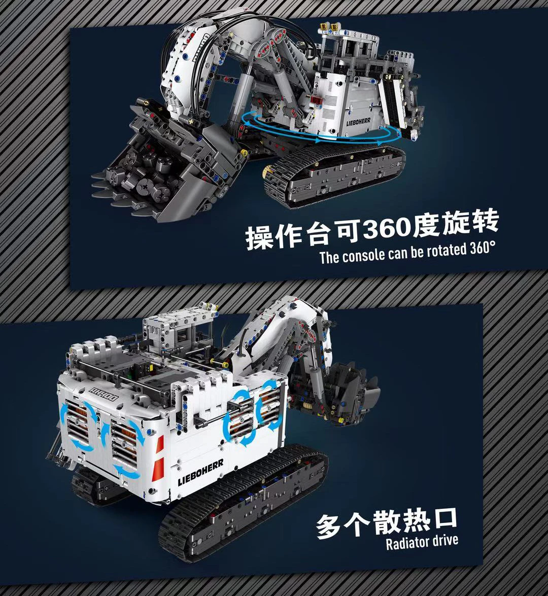 Technic серия Liebherrs Terex RH400 экскаватор R 9800 модель автомобиля строительные блоки