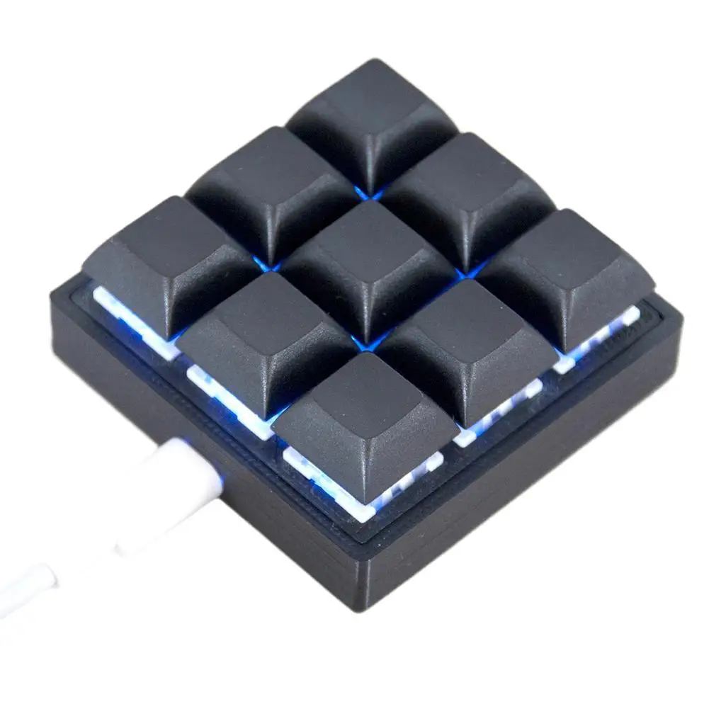 Механическая мини клавиатура с зеленой осью USB на Type C 9 клавиш одна клавиша макро